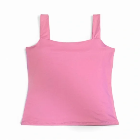 The Workshop Tank Top Bundle Size Large Pink And White Square Neckline Stretch - Picture 4 of 14